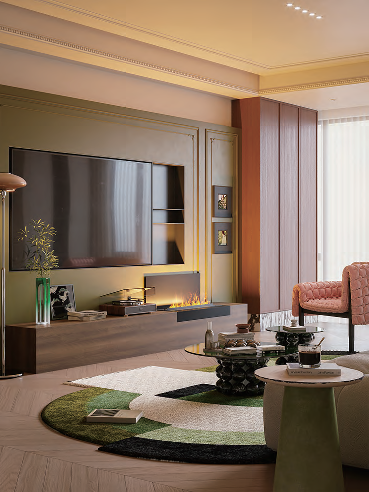 LK TV BENCH FIREPLACE fireplace